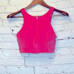 H&M Sport Cropped Pink Athletic Zipped Top Size Small Excellent Condition